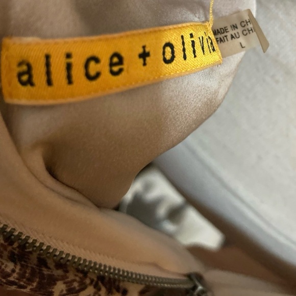 Alice + Olivia Kimber Silk Sheer Animal Print Mini Dress Large - Picture 6 of 7